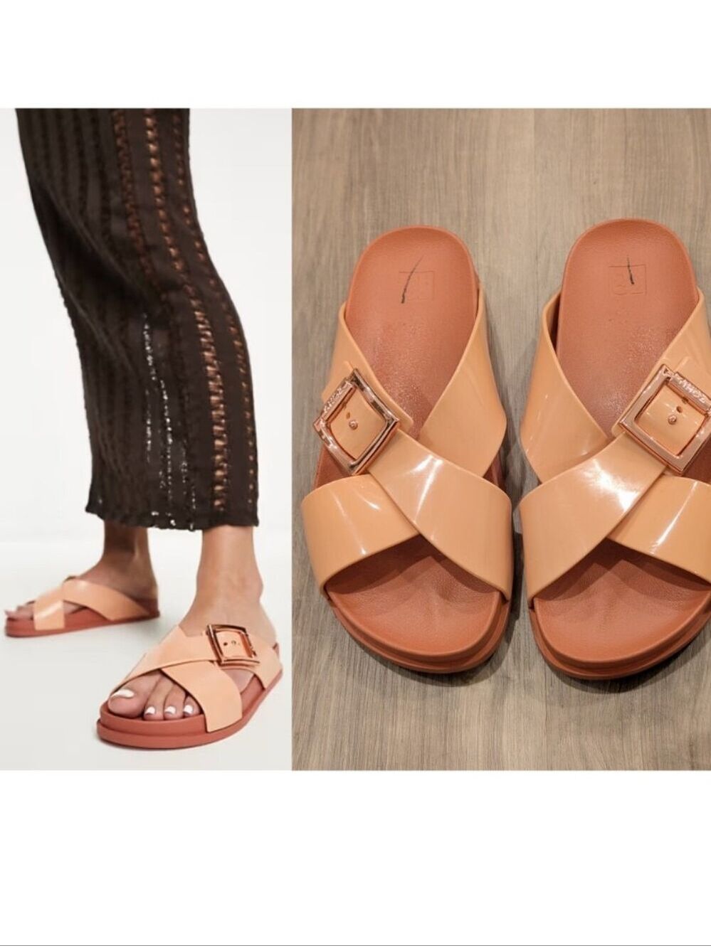 Zaxy | Choice Crisscross Buckle Jelly Slides In Blush